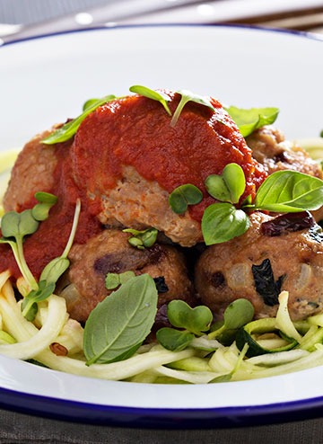 Grass-Fed Meatballs & Zucchini Noodles